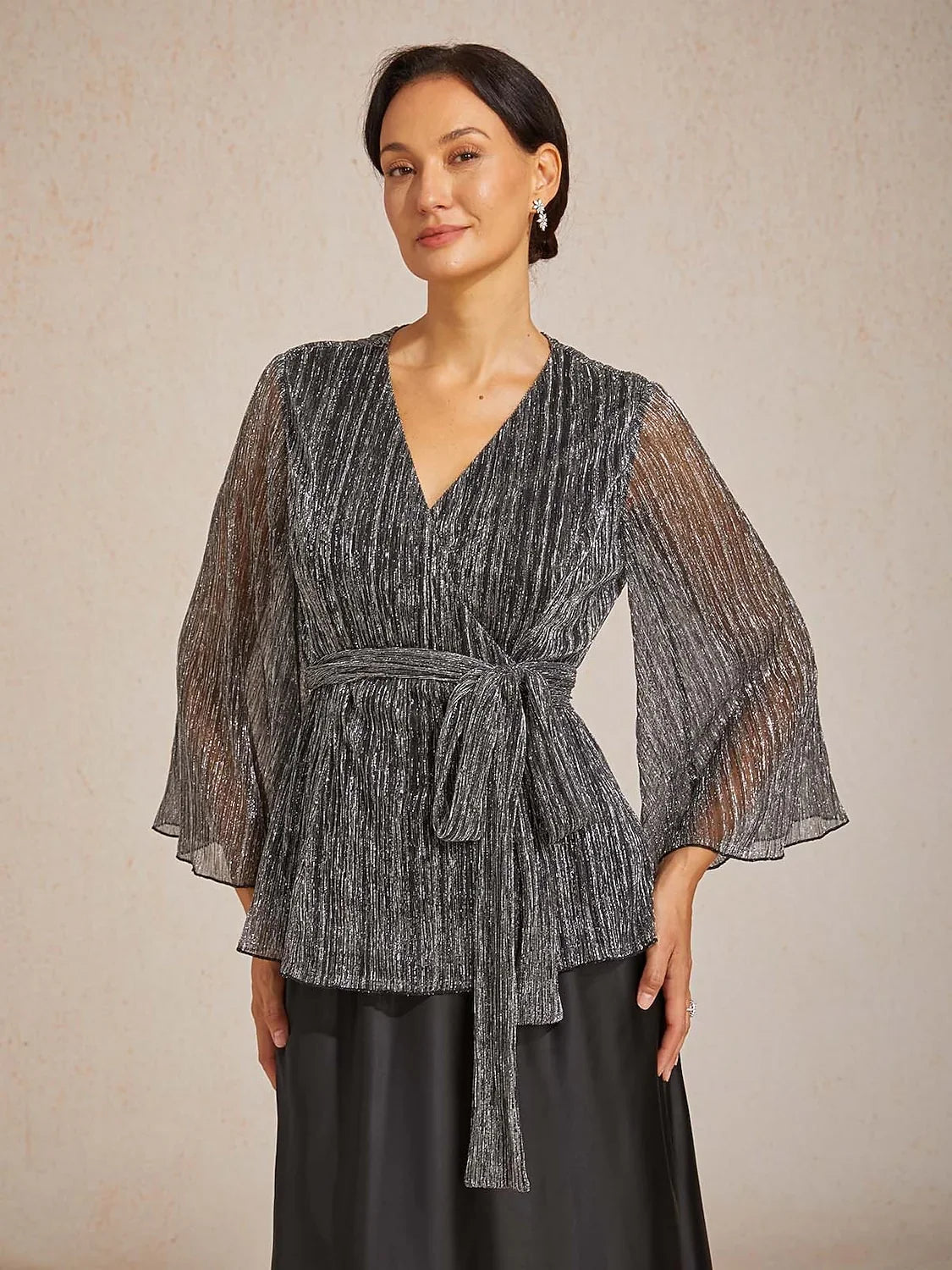 Dressy Wrap Tie Front Tops