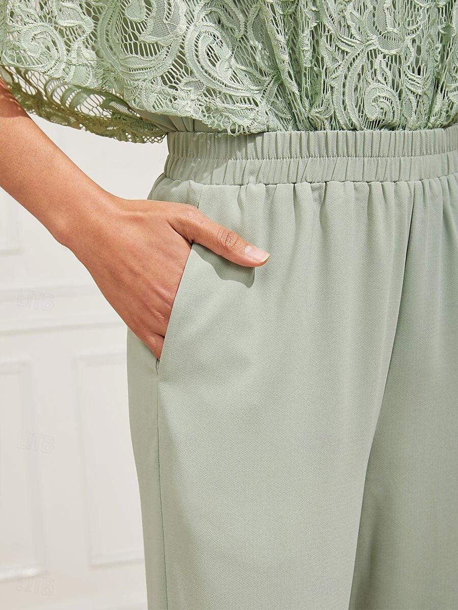 Weite Hose mit mittelhohem Bund und Taschen