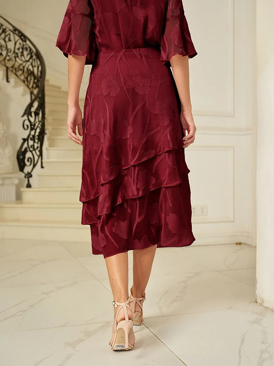 Floral Chiffon Midi Skirt