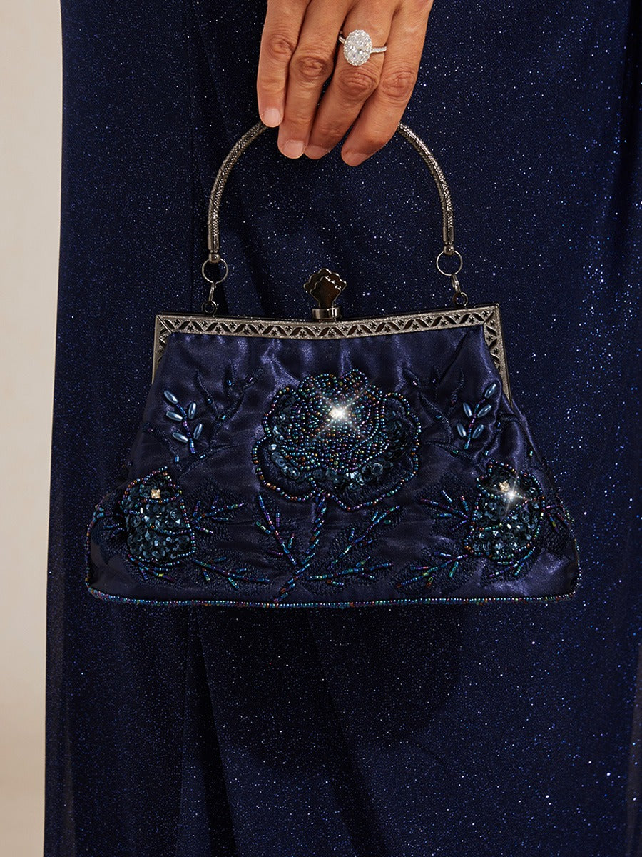 Sac à main en velours brodé de paillettes Sac de soirée