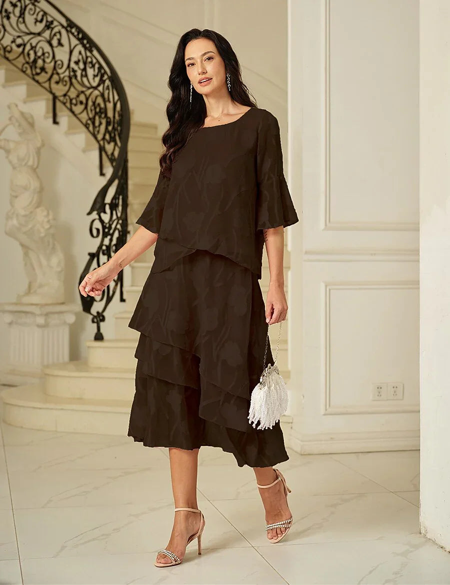 Floral Chiffon Midi Skirt