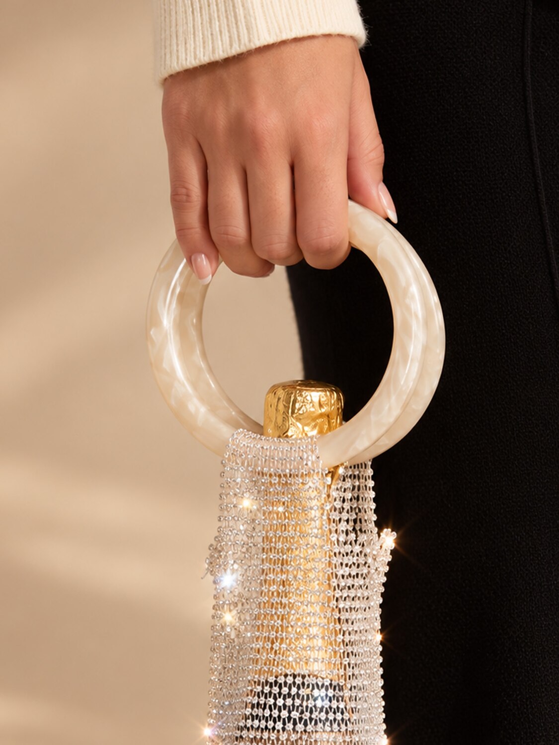Rhinestone Wine Bottle Holder Bag