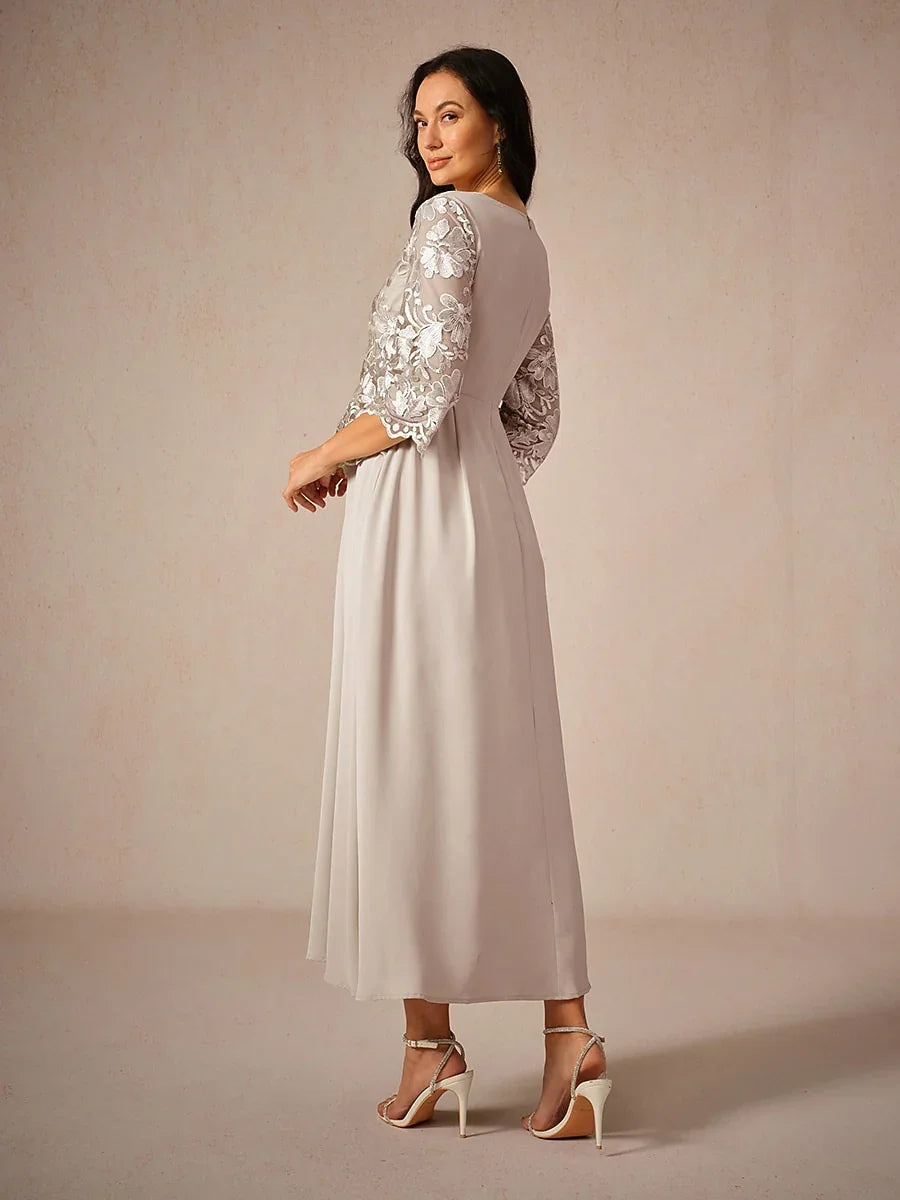 Ruffle Ruched Lace Maxi Dress