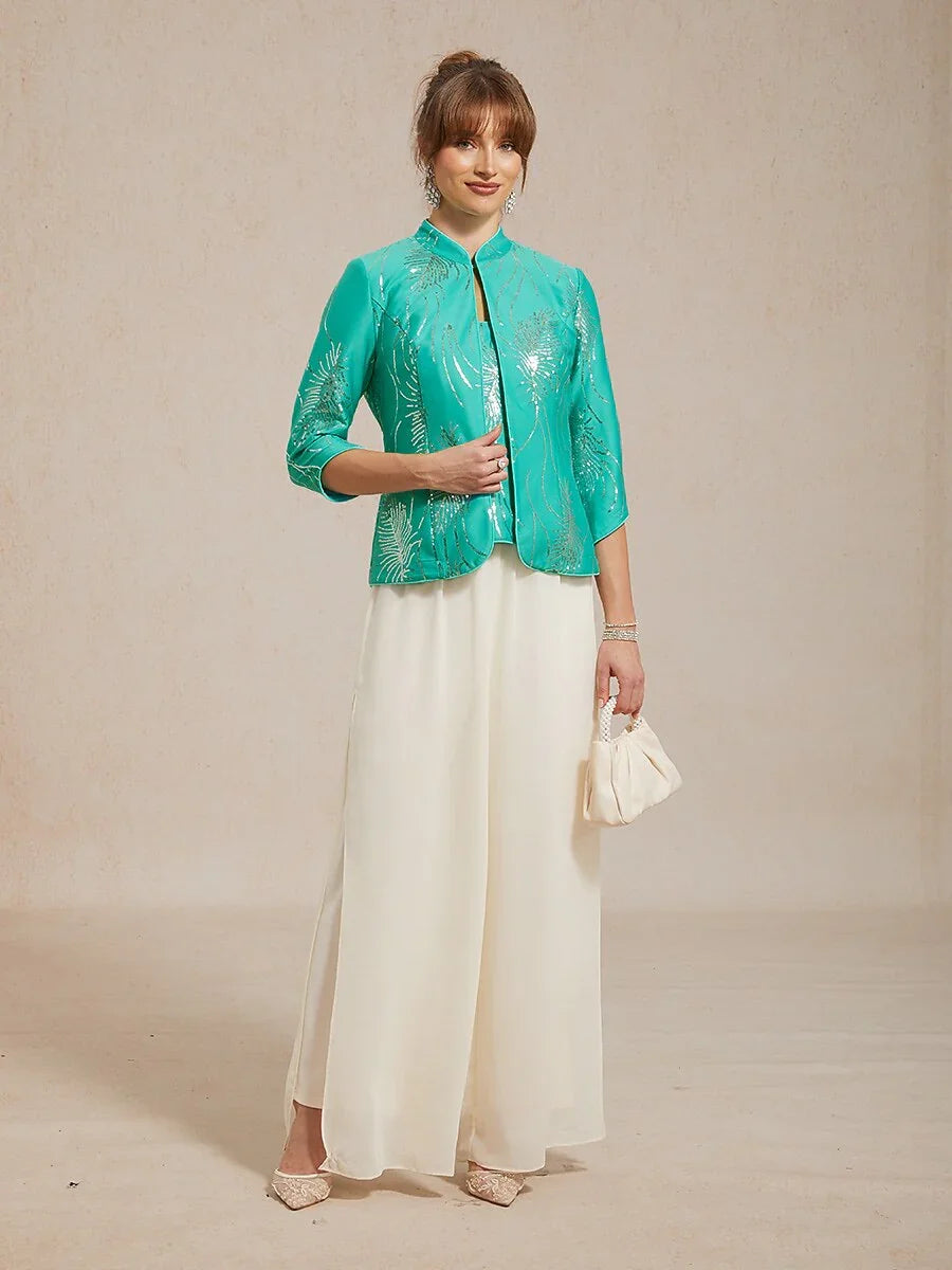 Twinset Élégant Col Mandarin à Sequins