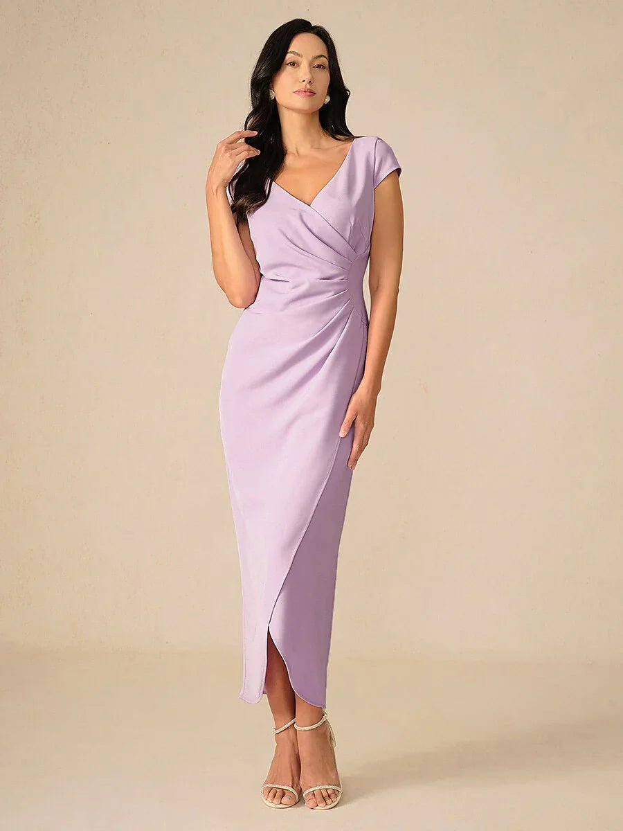 Elegant Lavender Wrap Dress