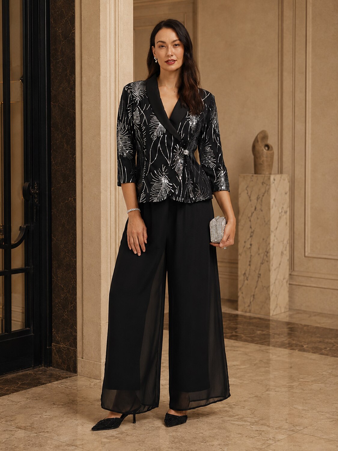 Sequins Feather Blazer