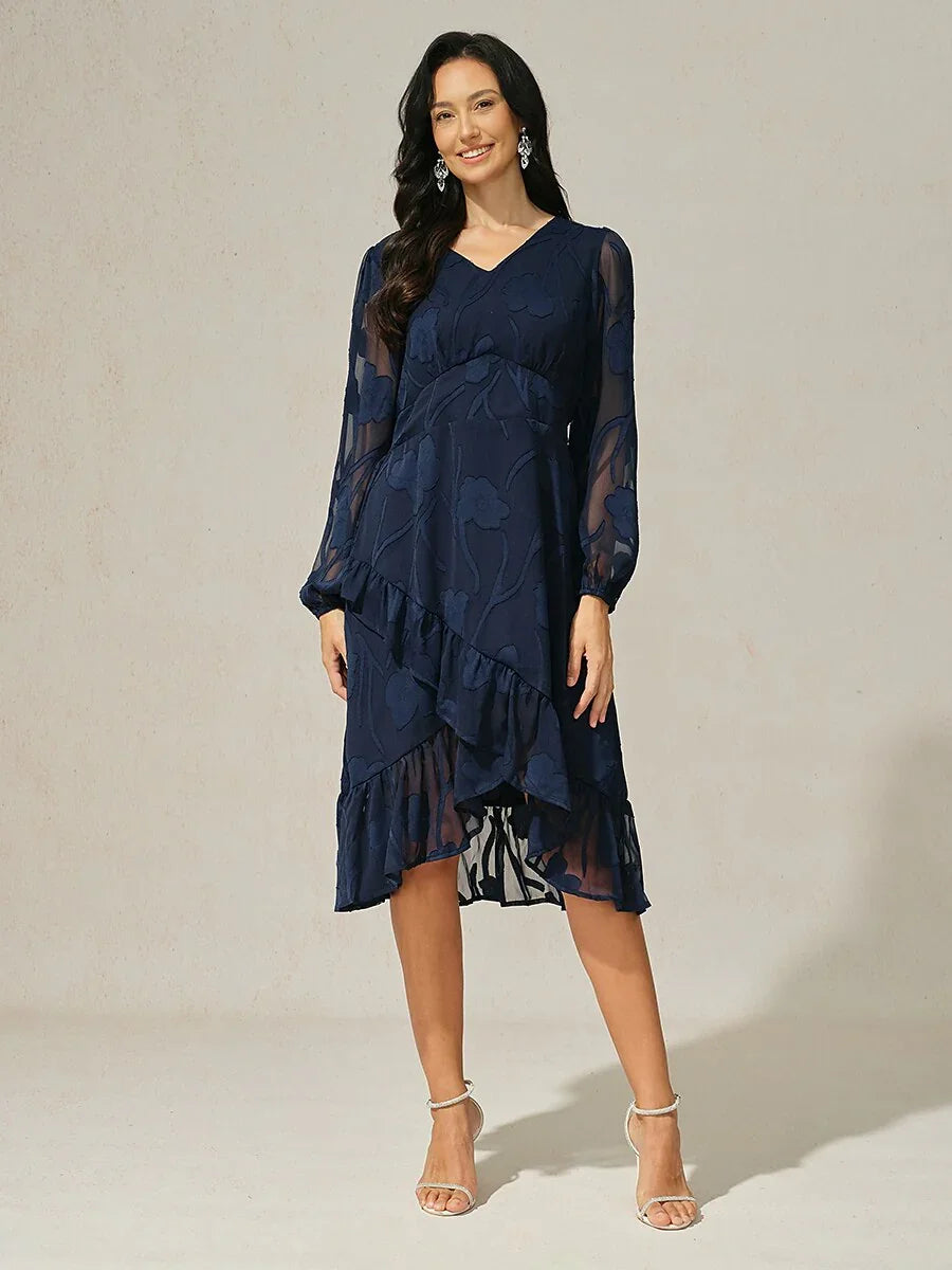 Ruffle Hem Smocked Dress