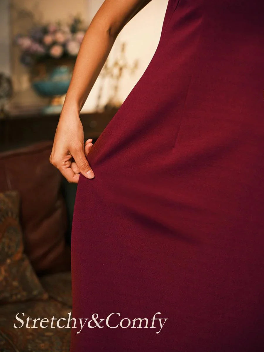 Ärmelloses Etui-Midikleid