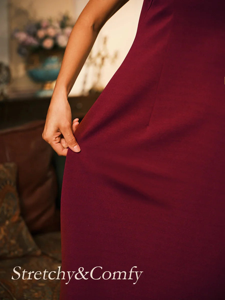 Robe trapèze avec veste en dentelle brodée