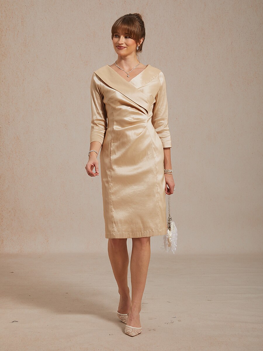 Sheath Stretch Taffeta Dress