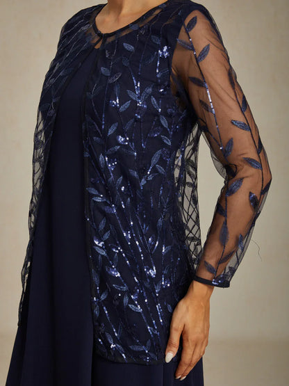 Floral Embroidered Lace Sequin Jacket