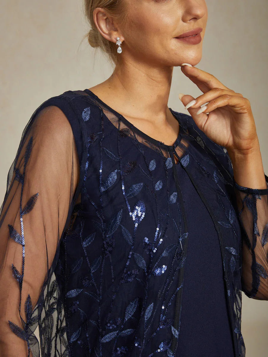 Floral Embroidered Lace Sequin Jacket