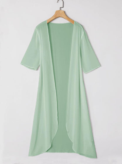 Leichtes Chiffon-Hochzeits-Coverup mit halben Ärmeln