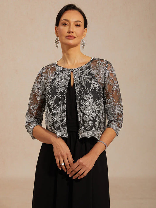 Silver Lace Sequin Jacket