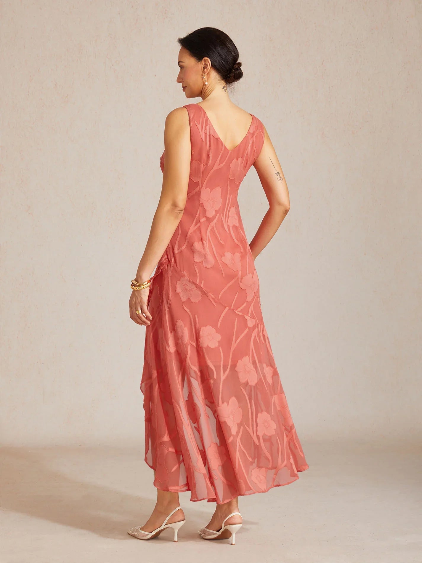 Navy Floral Chiffon Evening Gown Sleeveless A-Line Dress with Asymmetrical Hem for Weddings Formal Events msglamor Navy Floral Chiffon Evening Gown Sleeveless A-Line Dress with Asymmetrical Hem for Weddings Formal Events msglamor