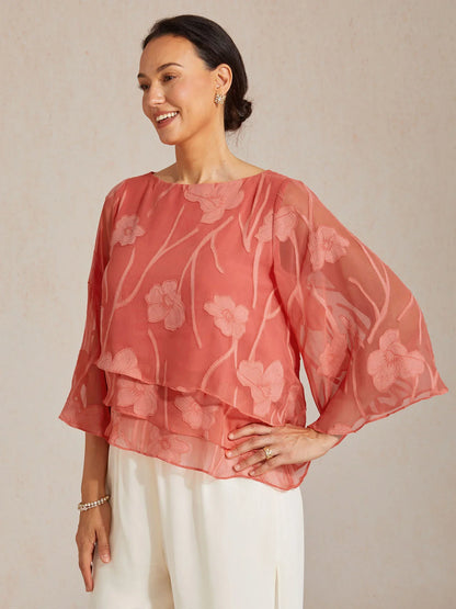 Chiffon Floral Layered Blouse
