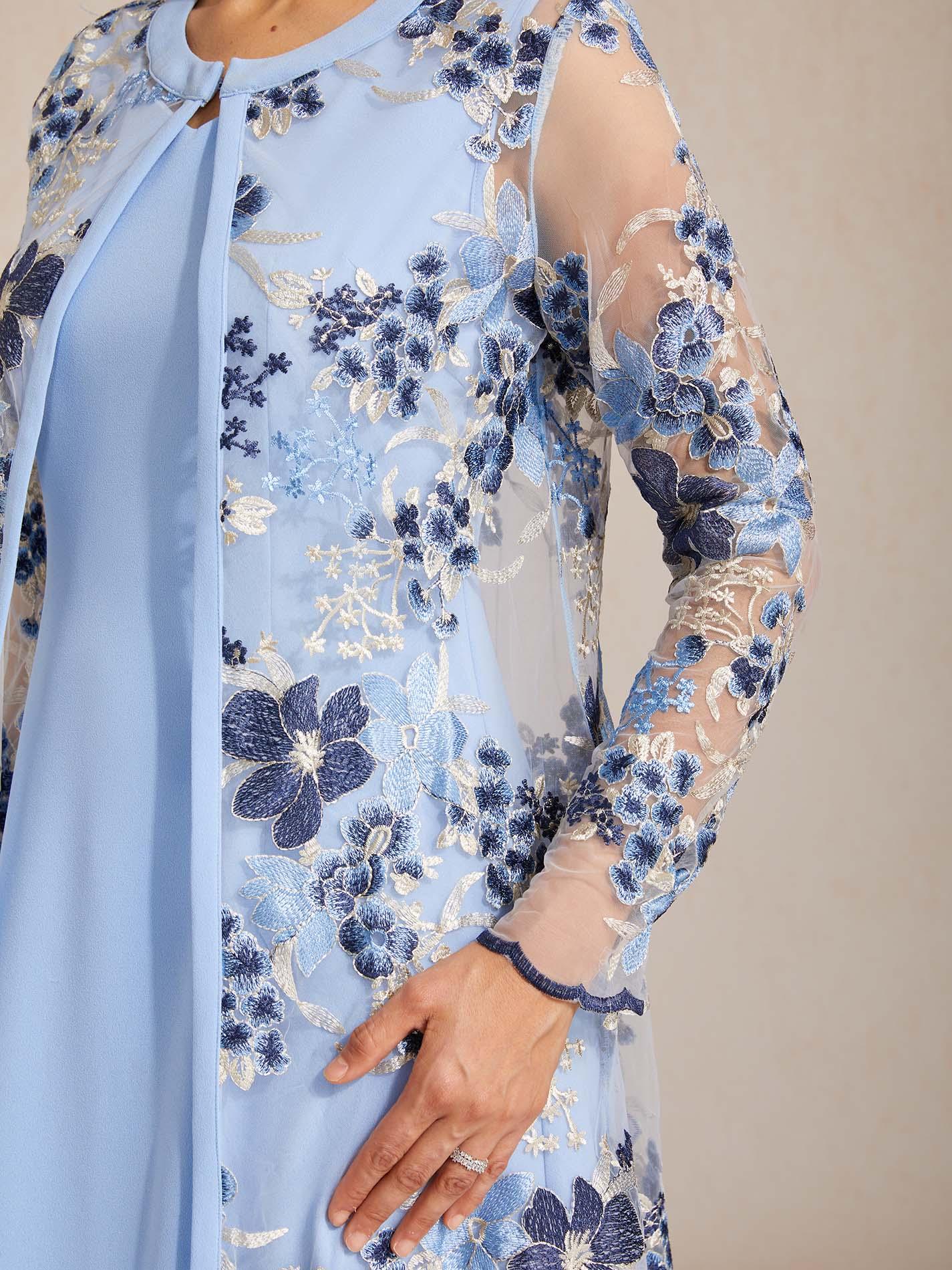mesh embroidered dress Mesh Lace Embroidered Floral Dress Set – msglamor
