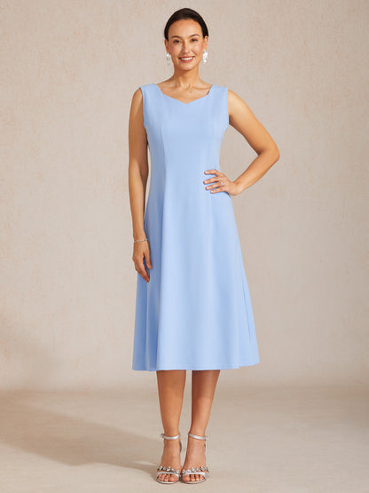 Robe fourreau mi-longue sans manches