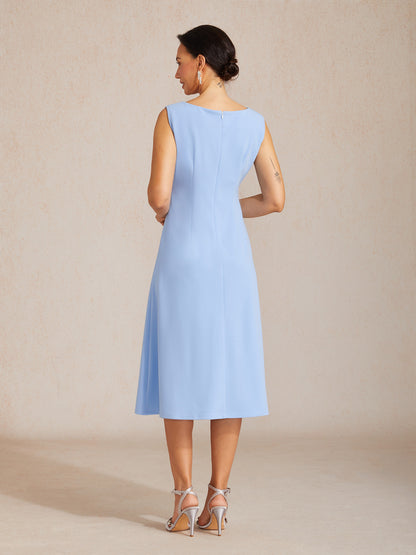 Robe fourreau mi-longue sans manches