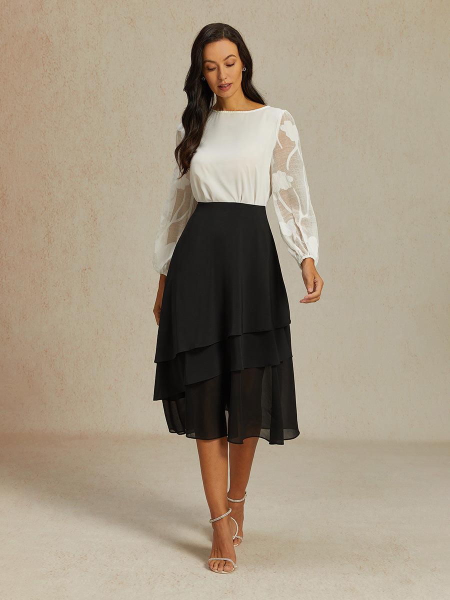 Layered Chiffon A-Line Skirt