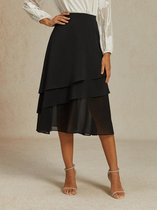 Layered Chiffon A-Line Skirt