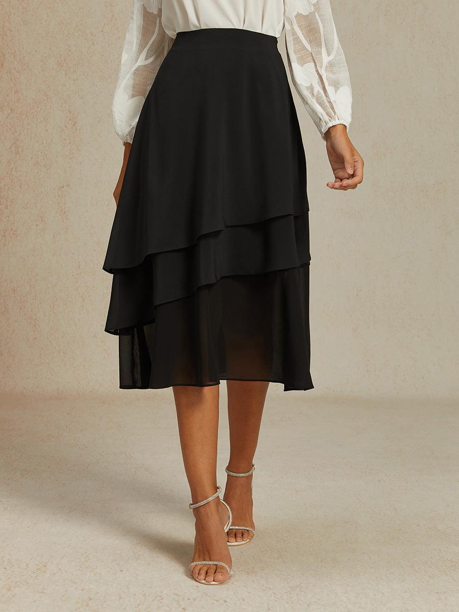 Layered Chiffon A-Line Skirt