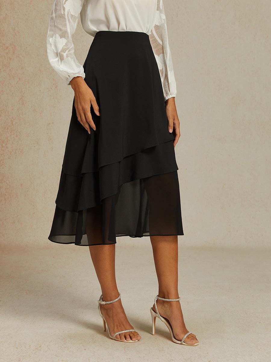 Layered Chiffon A-Line Skirt