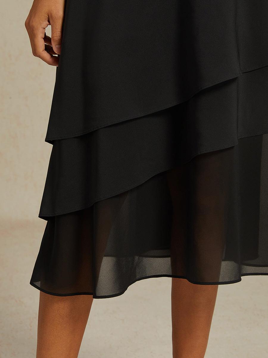 Layered Chiffon A-Line Skirt