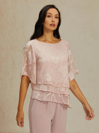 Chiffon Bloemenlaagjes Blouse