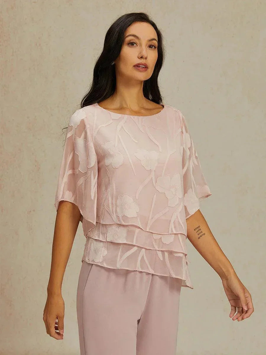 Chiffon Bloemenlaagjes Blouse
