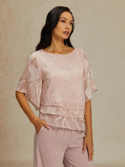 Blusa de Capas Floral de Chifón