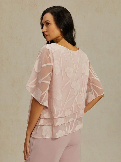 Chiffon Bloemenlaagjes Blouse