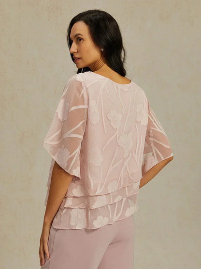 Chiffon Bloemenlaagjes Blouse