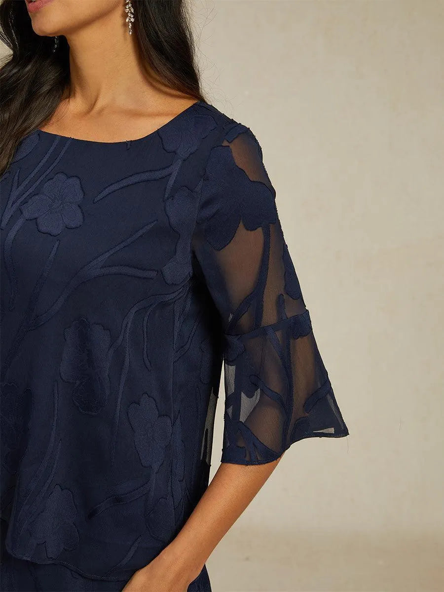 Elegante chiffon blouse met asymmetrische zoom