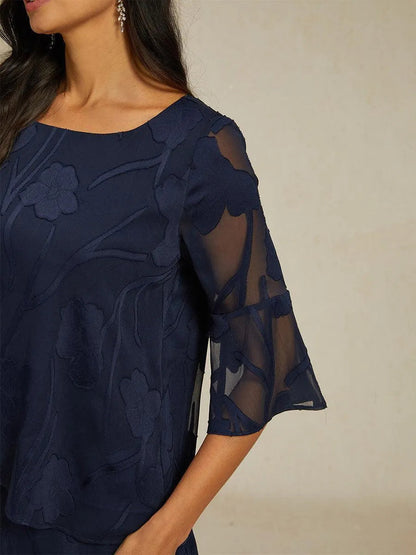 Elegante chiffon blouse met asymmetrische zoom