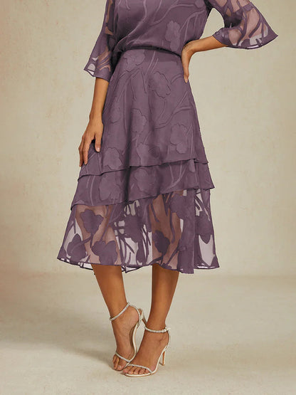 Jupe midi en mousseline fleurie