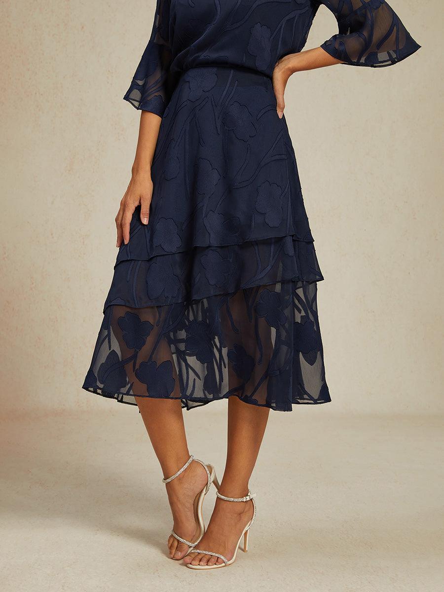 Jupe midi en mousseline fleurie