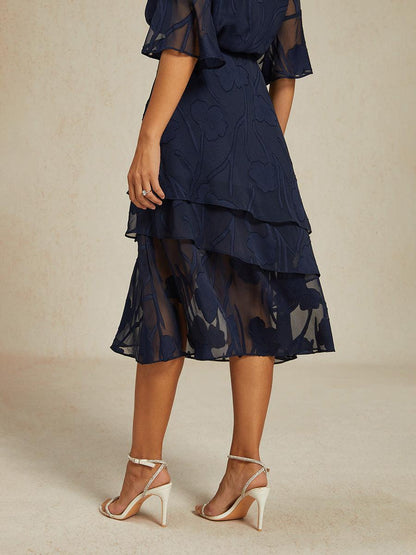 Floral Chiffon Midi Skirt