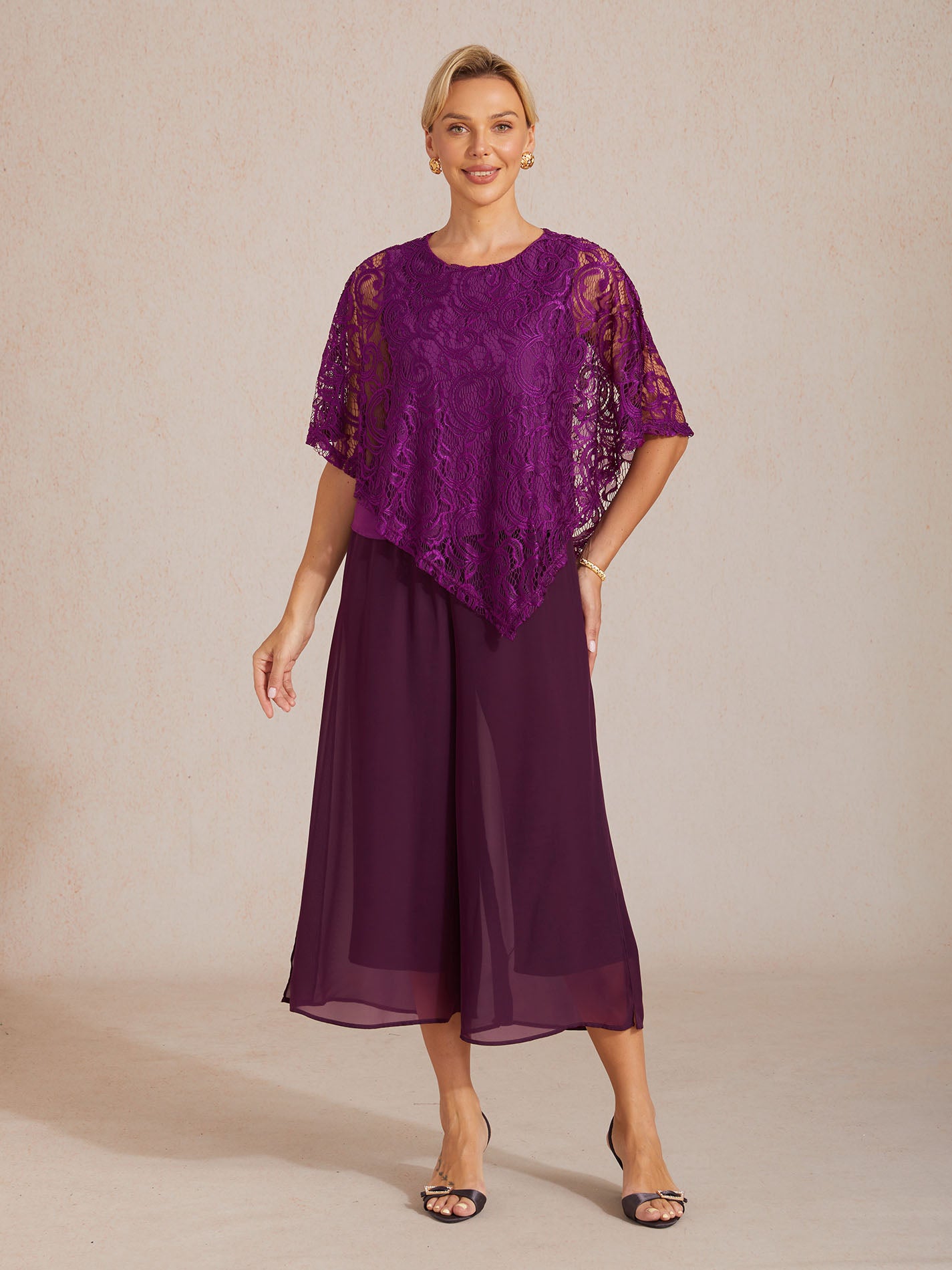 Elegant Lace Batwing Sleeve Top
