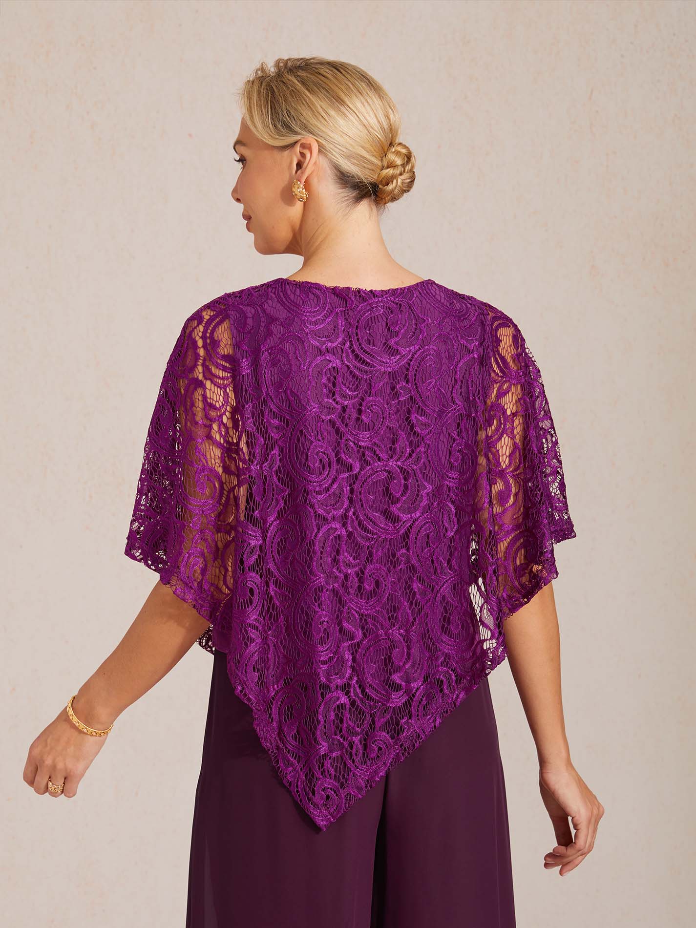 Elegant Lace Batwing Sleeve Top