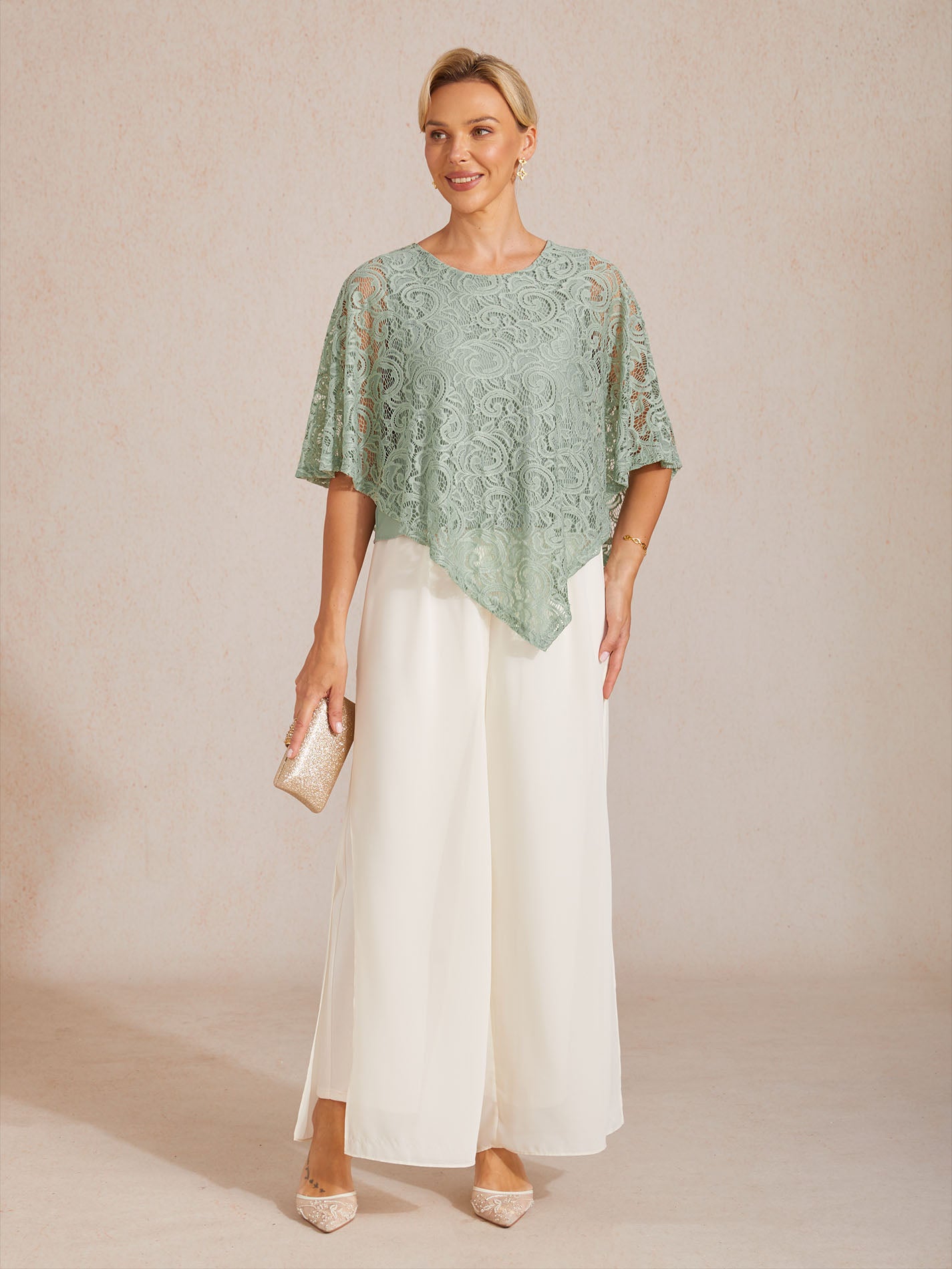 Elegant Lace Batwing Sleeve Top