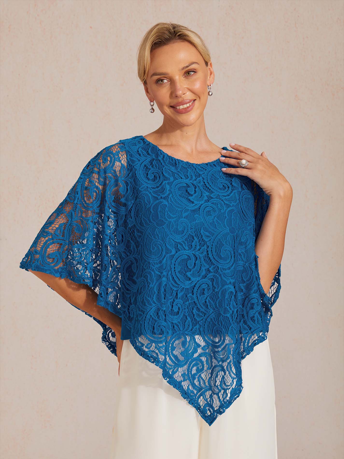 Elegant Lace Batwing Sleeve Top
