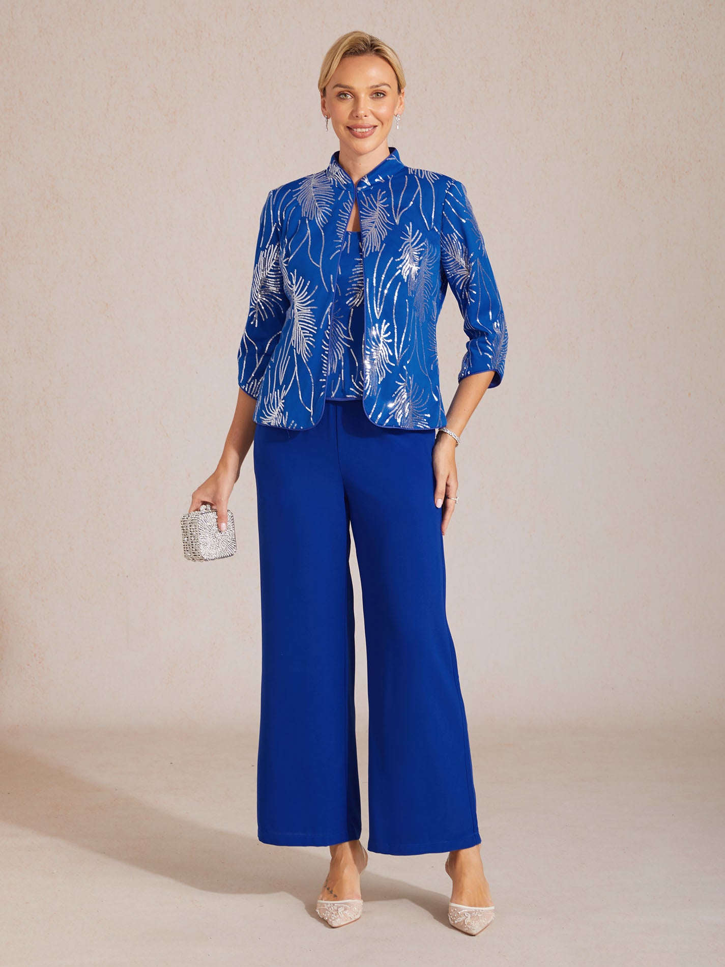 Mid-Rise Elastic Waist Wide-Leg Pants with Pockets