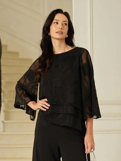 Chiffonbluse mit Blumenmuster