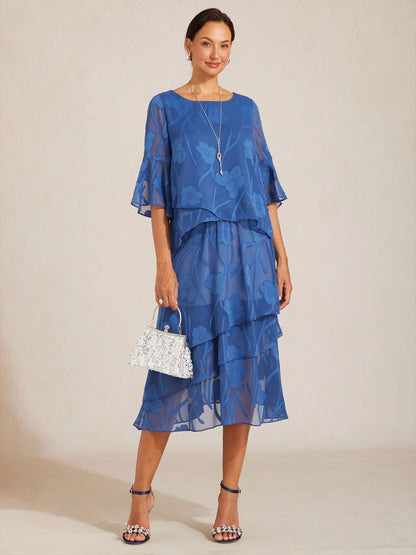 Gonna midi in chiffon floreale
