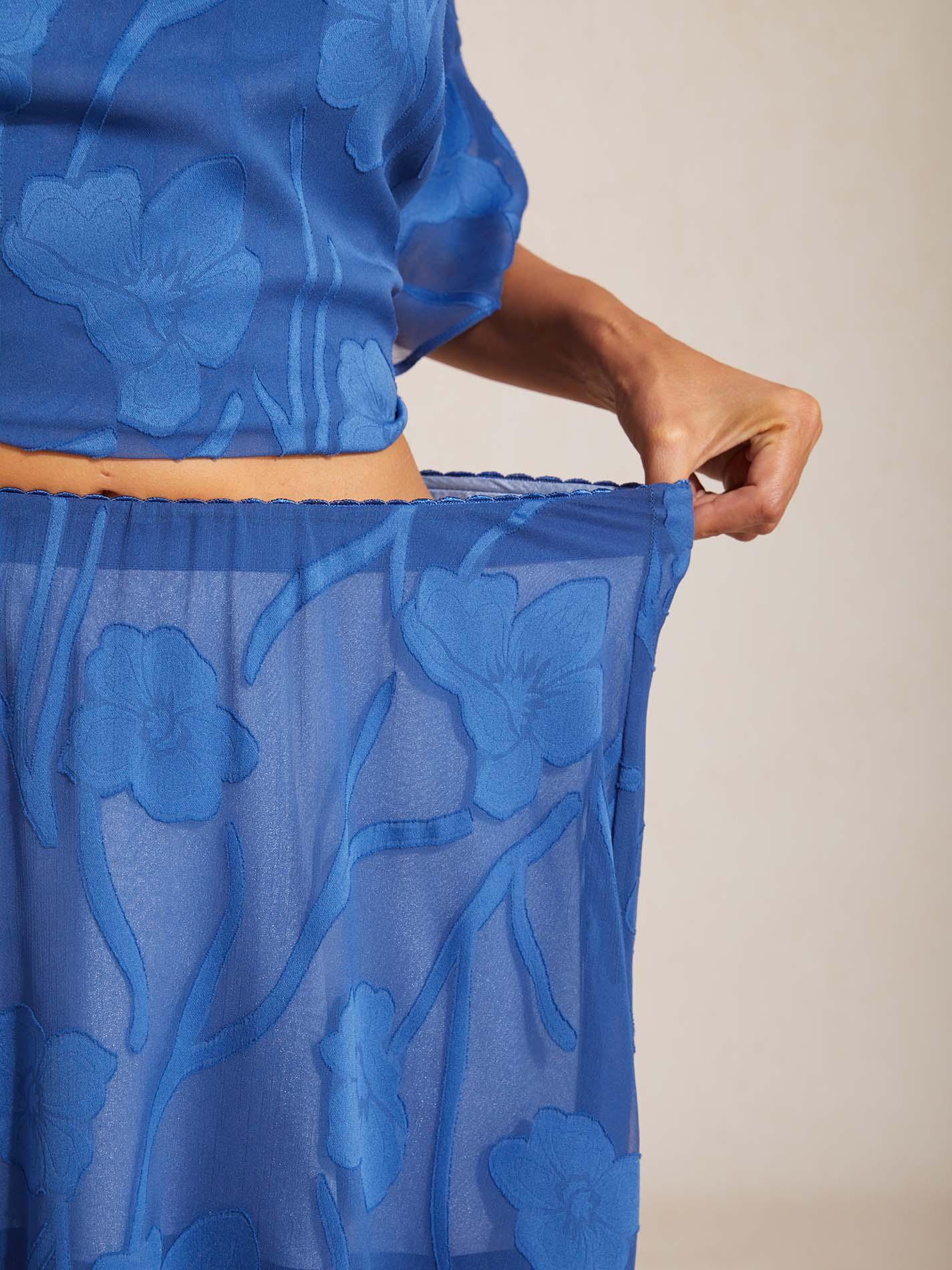Gonna midi in chiffon floreale