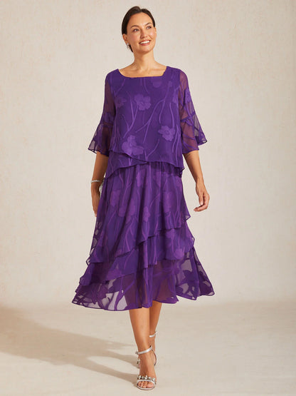 Floral Chiffon Midi Skirt