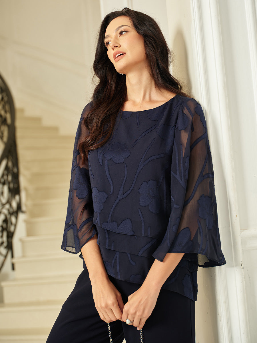 Chiffon Floral Layered Blouse