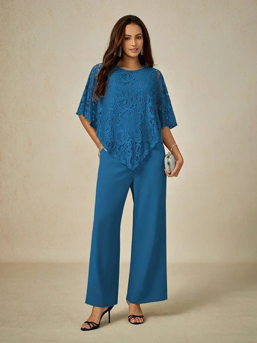 優雅蕾絲蝙蝠袖上衣