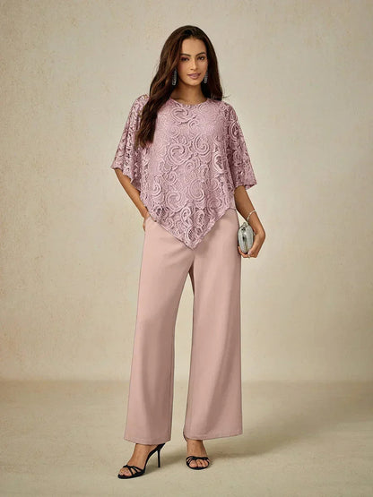 優雅蕾絲蝙蝠袖上衣